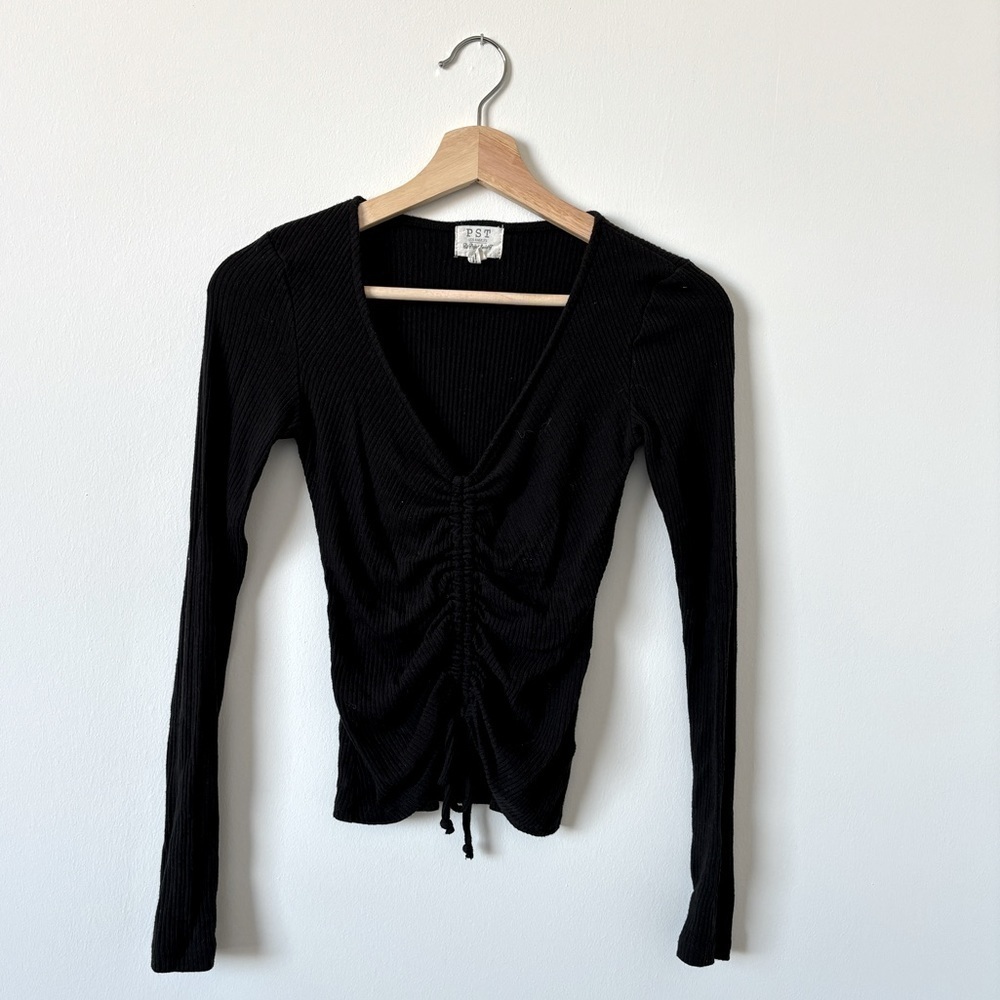 Project Social T Ruched Tie Front Top